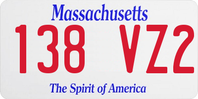 MA license plate 138VZ2