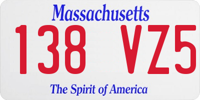 MA license plate 138VZ5
