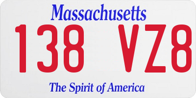 MA license plate 138VZ8