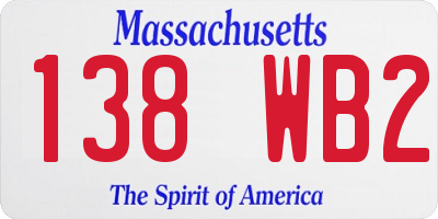 MA license plate 138WB2