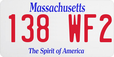 MA license plate 138WF2