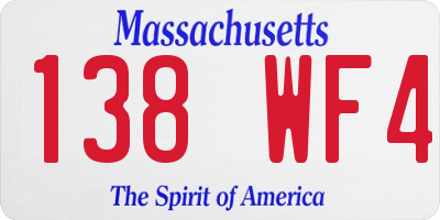 MA license plate 138WF4