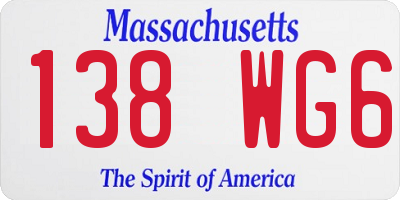 MA license plate 138WG6