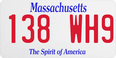 MA license plate 138WH9