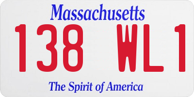 MA license plate 138WL1
