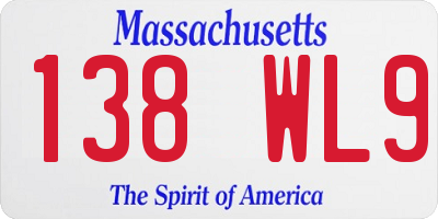 MA license plate 138WL9