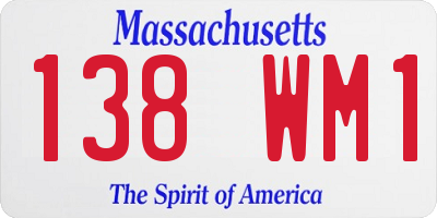MA license plate 138WM1