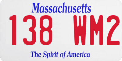 MA license plate 138WM2