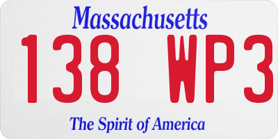MA license plate 138WP3
