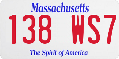 MA license plate 138WS7