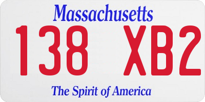 MA license plate 138XB2