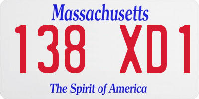 MA license plate 138XD1