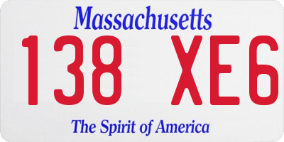 MA license plate 138XE6