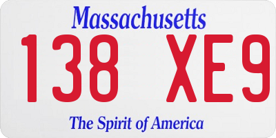MA license plate 138XE9
