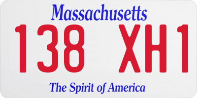 MA license plate 138XH1