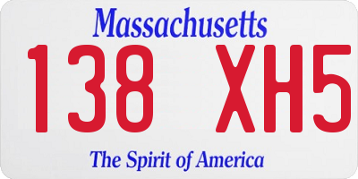 MA license plate 138XH5