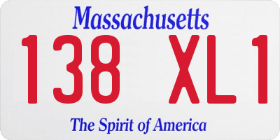 MA license plate 138XL1