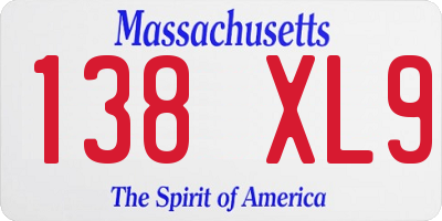 MA license plate 138XL9