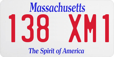 MA license plate 138XM1