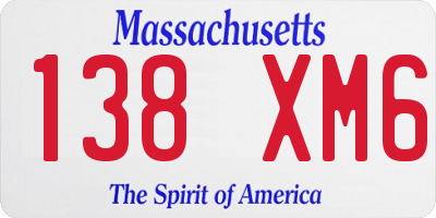 MA license plate 138XM6