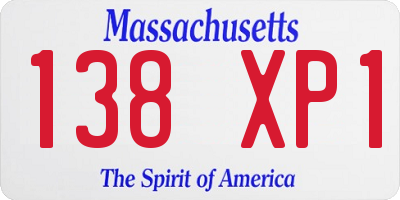 MA license plate 138XP1