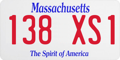MA license plate 138XS1