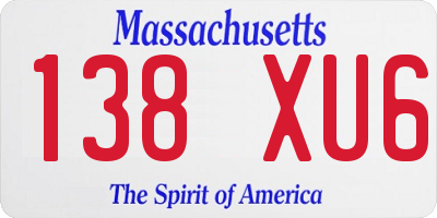 MA license plate 138XU6
