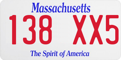 MA license plate 138XX5