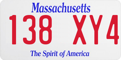 MA license plate 138XY4