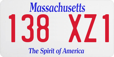 MA license plate 138XZ1