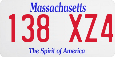 MA license plate 138XZ4