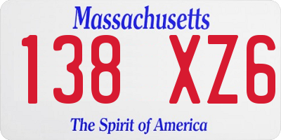 MA license plate 138XZ6