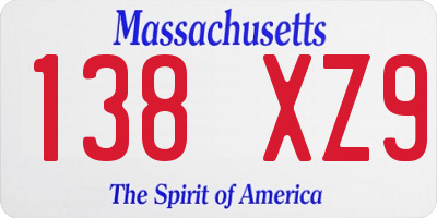 MA license plate 138XZ9