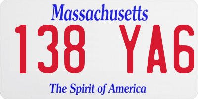 MA license plate 138YA6
