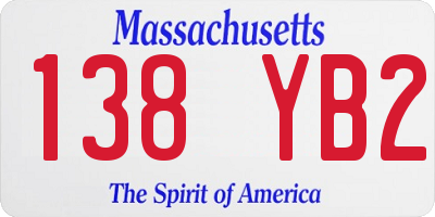 MA license plate 138YB2