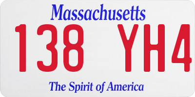 MA license plate 138YH4