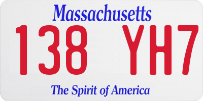 MA license plate 138YH7