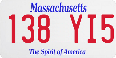 MA license plate 138YI5