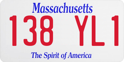 MA license plate 138YL1