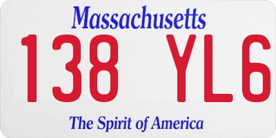 MA license plate 138YL6