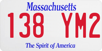 MA license plate 138YM2