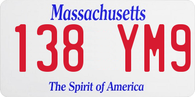 MA license plate 138YM9