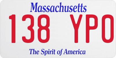 MA license plate 138YP0