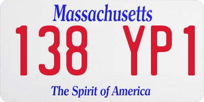 MA license plate 138YP1
