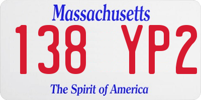 MA license plate 138YP2