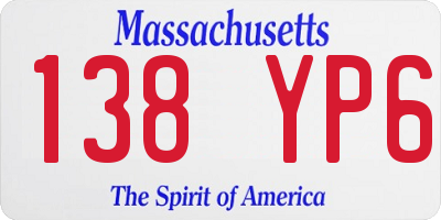 MA license plate 138YP6