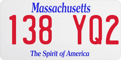 MA license plate 138YQ2
