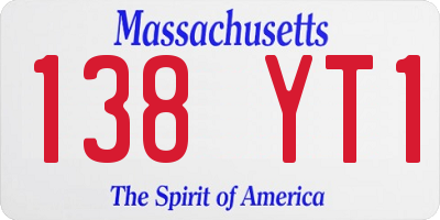 MA license plate 138YT1