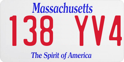MA license plate 138YV4