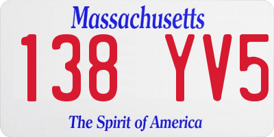 MA license plate 138YV5